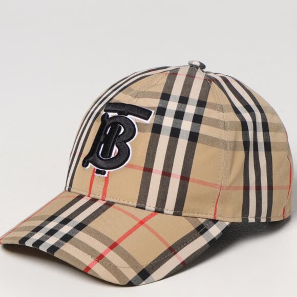Burberry Beige and Black Check Cap